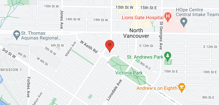 map of 605 701 W VICTORIA PARK